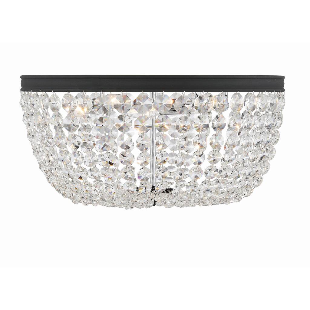 Nola 5 Light Black Forged Ceiling Mount - 20"W x 10"H