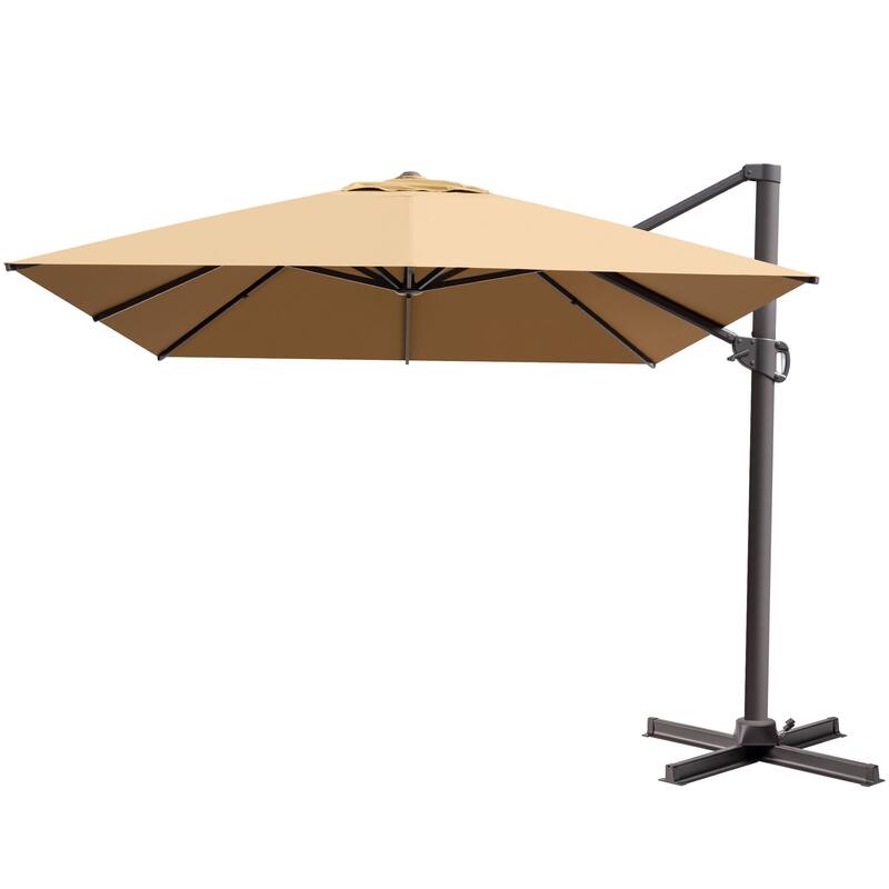 10x12.5 FT Outdoor Patio Cantilever Umbrella 360 Degree Rotation