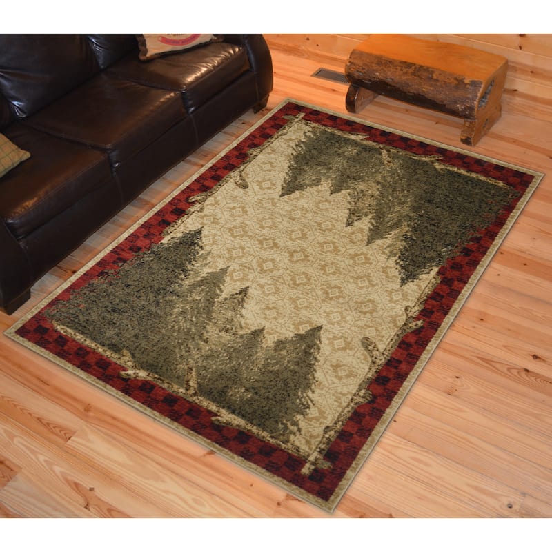 American Destination Forest Woods Lodge Cabin Area Rug