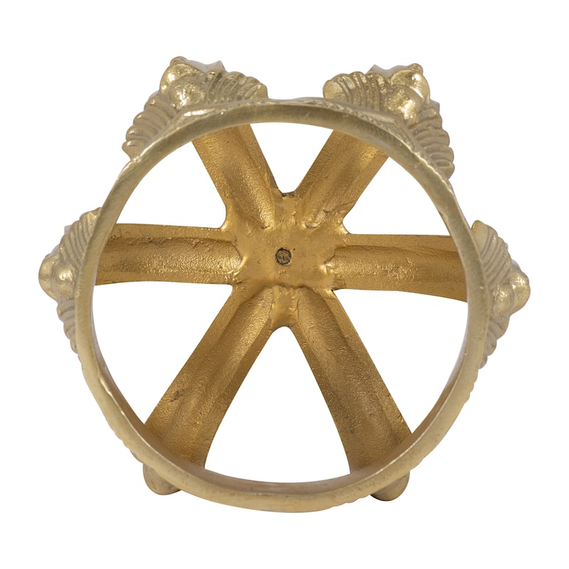 Sagebrook Home 7-Inch Gold Metal Crown Decor - Luxurious Aluminum Home Accent, Elegant Decorative Object for Royal Charm