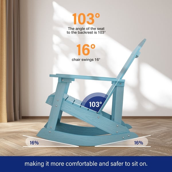 dimension image slide 16 of 24, WINSOON All Weather HIPS Outdoor Rocking Chair, Set of 2
