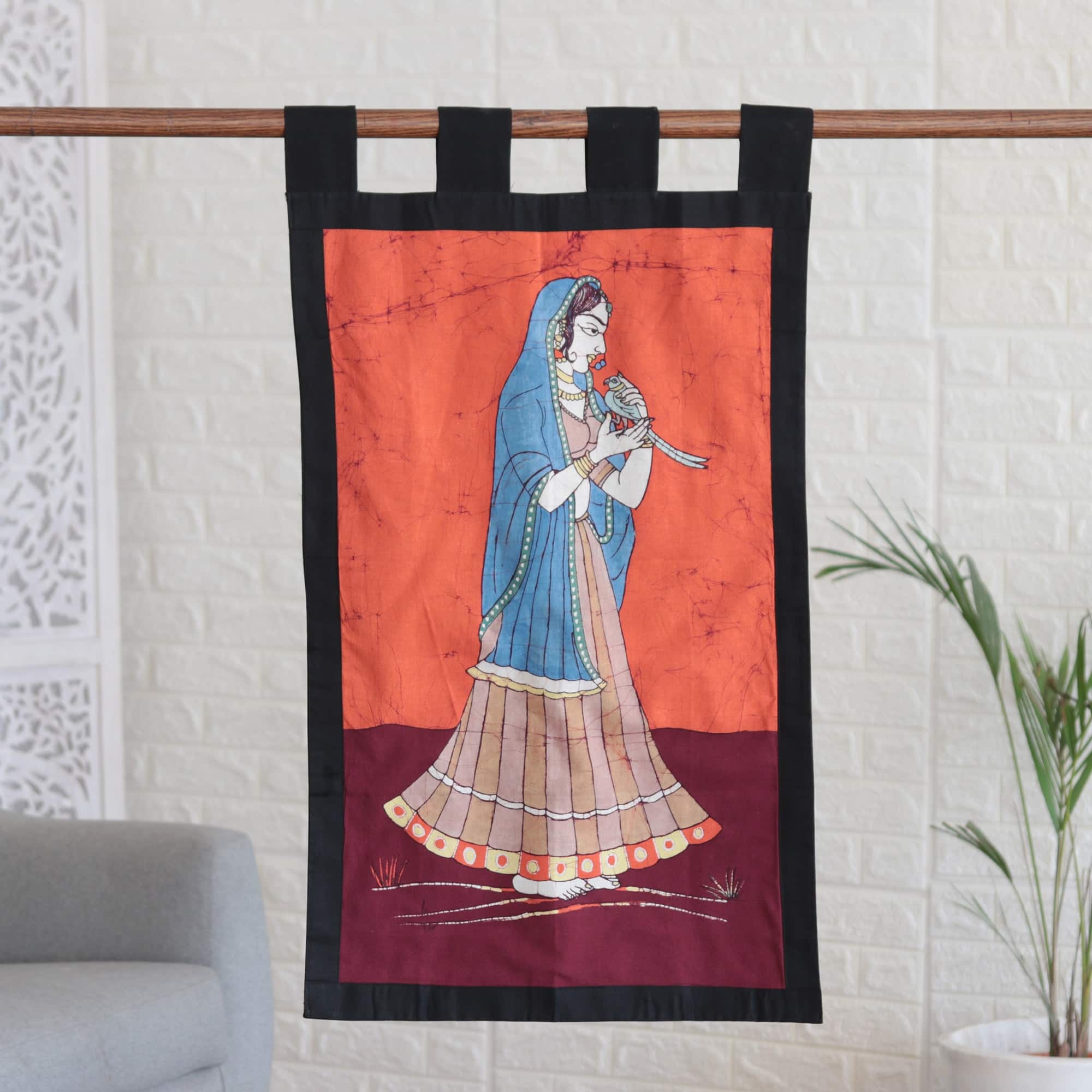 Novica Handmade Princess Of Jaipur Batik Cotton Wall Hanging - Bed Bath ...