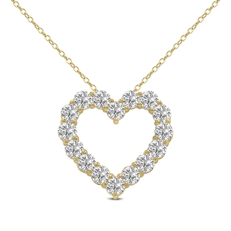 Marquee 1/2 Carat TW Lab Grown Diamond Heart Shape Pendant in 14K Yellow Gold