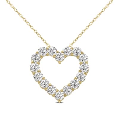 Marquee 1/2 Carat TW Lab Grown Diamond Heart Shape Pendant in 14K Yellow Gold