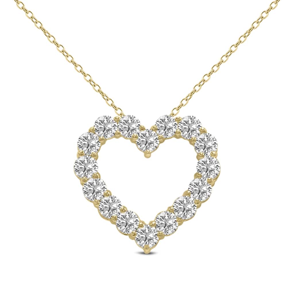 Marquee 1/2 Carat TW Lab Grown Diamond Heart Shape Pendant in 14K Yellow Gold