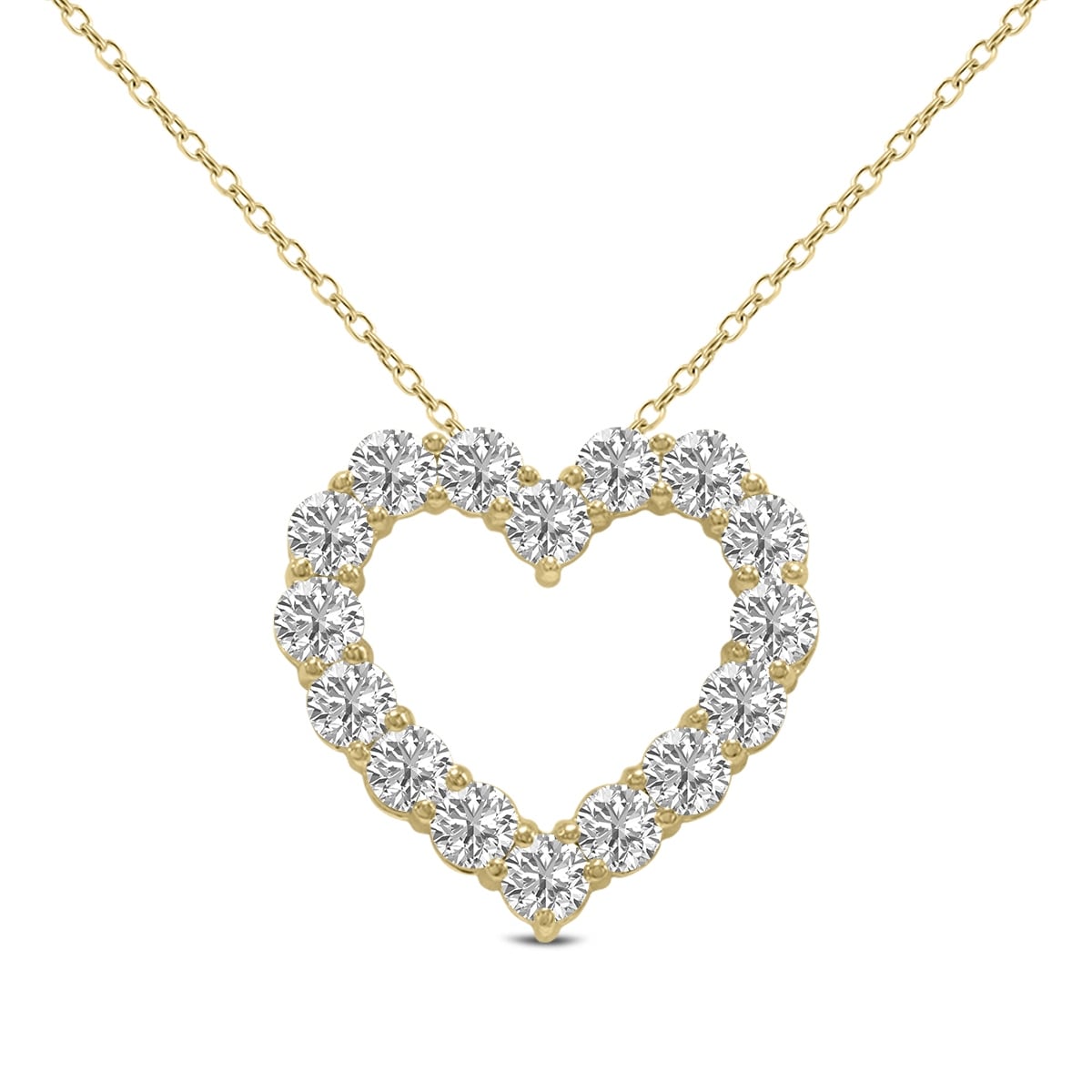 Marquee 1/2 Carat TW Lab Grown Diamond Heart Shape Pendant in 14K Yellow Gold