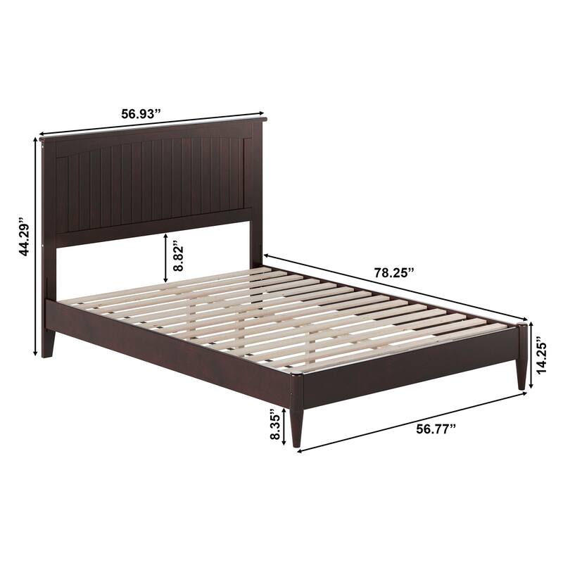 Naples Solid Wood Low Profile Platform Bed