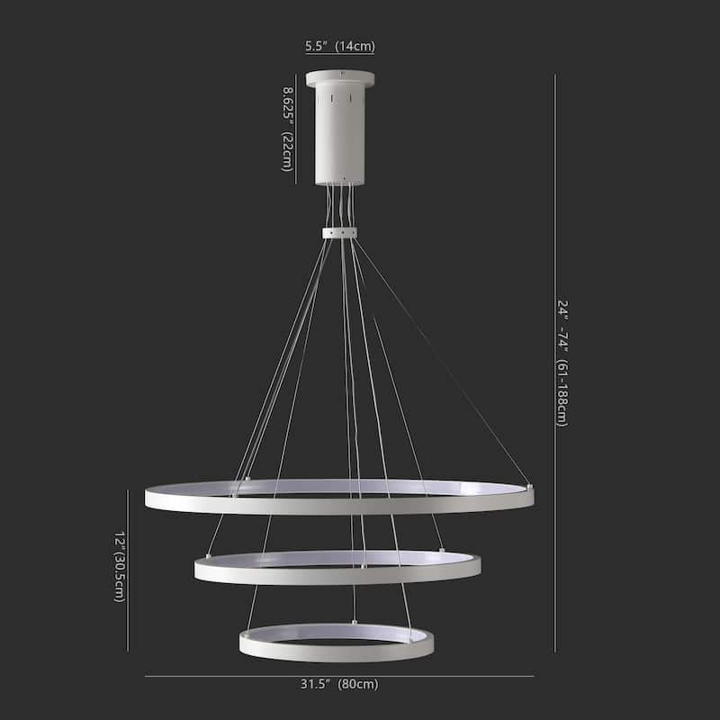 SAFAVIEH Couture Genoveva 3 Tier Chandelier - 32 In W x 32 In D x 22251 In H