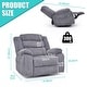 preview thumbnail 31 of 36, 270° Swivel Velvet Recliner, Extra Wide Power Recliner Chair w/Heat Massage - USB & Type C Charging Port