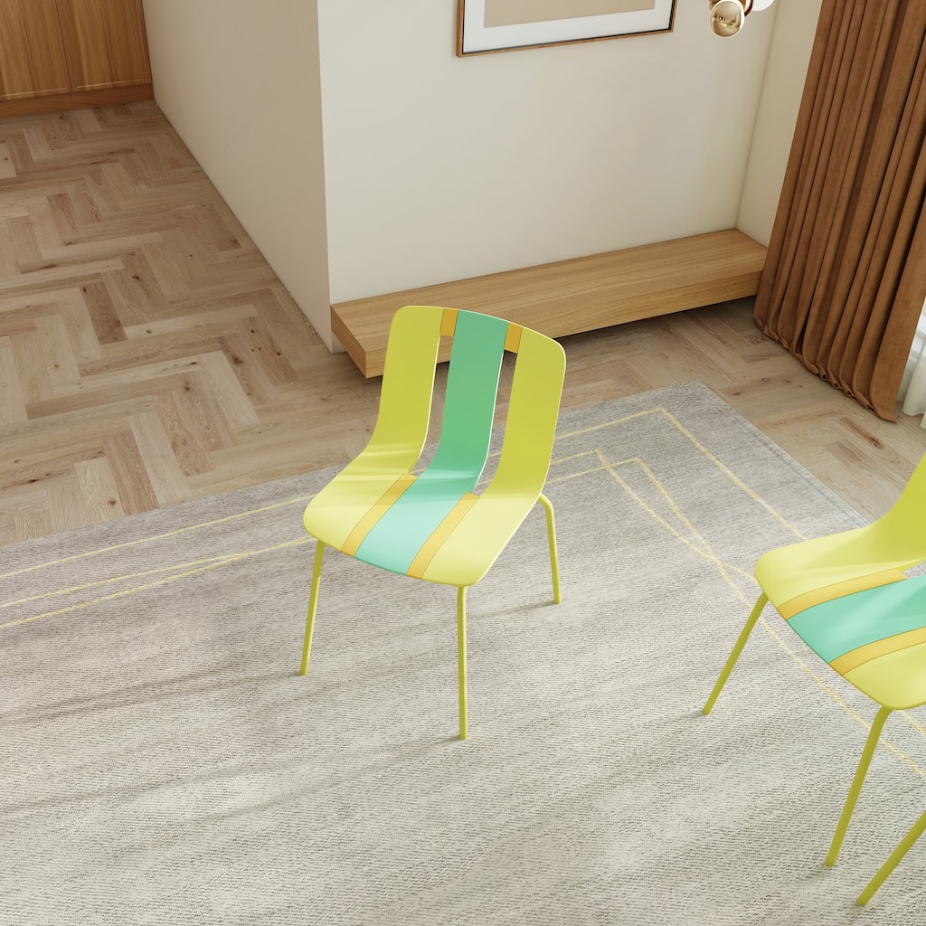 4-Pack Modern Striped Color Block Chairs