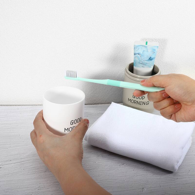 Toothbrush Travel Case, Plastic, Lightweight Traveling Toothbrush Holders Case, 7.87"x2.87" - White, Gray