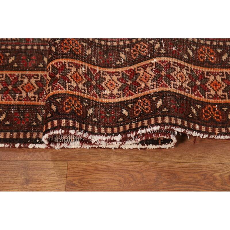 Tribal Red Bakhtiari Persian Vintage Area Rug Handmade Wool Carpet - 6'7"x 10'2"