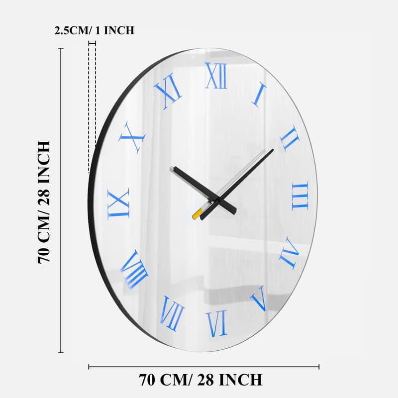 3-Color RGB Backlight Round Mirror Wall Clock