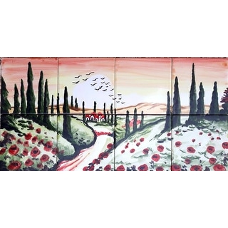 24x12 Tuscany Landscape Backsplash Design 8pc Mosaic Tile Wall Mural ...