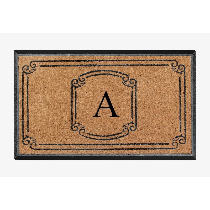A1HC Natural Coir Monogrammed Door Mat For Front Door, 30"x48"