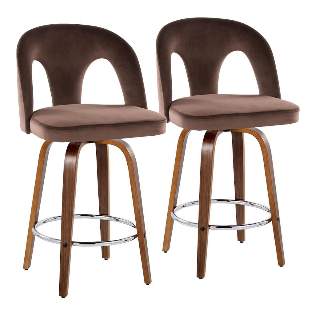 Ava Upholstered 26" Fixed-Height Counter Stool - Set of 2
