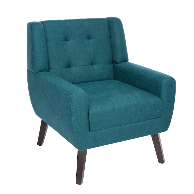 Tufted Wingback Accent Chairs Linen/Faux Leather/Velvet Armchairs Set of 2