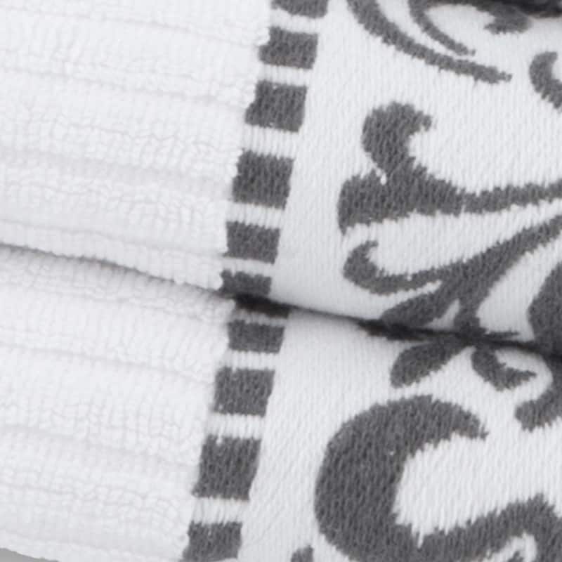 Superior Athens Cotton Floral Border Greek Key 3-Piece Towel Set