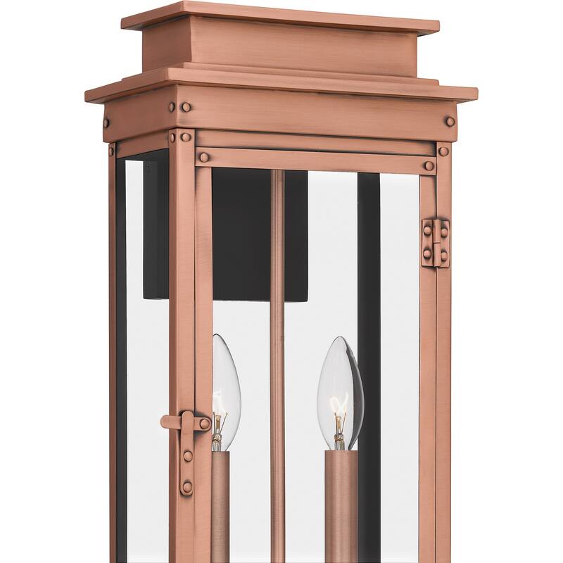 Noelle 2-Light Aged Copper Outdoor Wall Lantern
