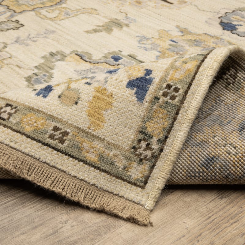 Adelaide Bohemian Traditional Beige/ Tan Wool Blend Area Rug-
