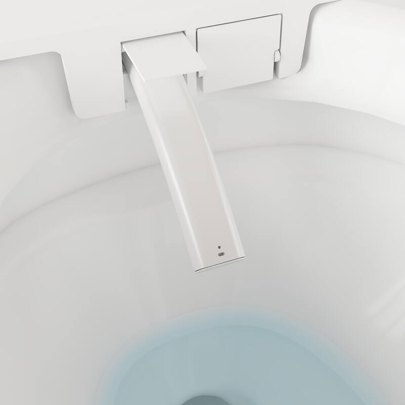 Smart Toilet with Heated Seat, Warm Air Dry, Foot Flush, Bidet Washing Night Light, Built-in Water Tank Electronic