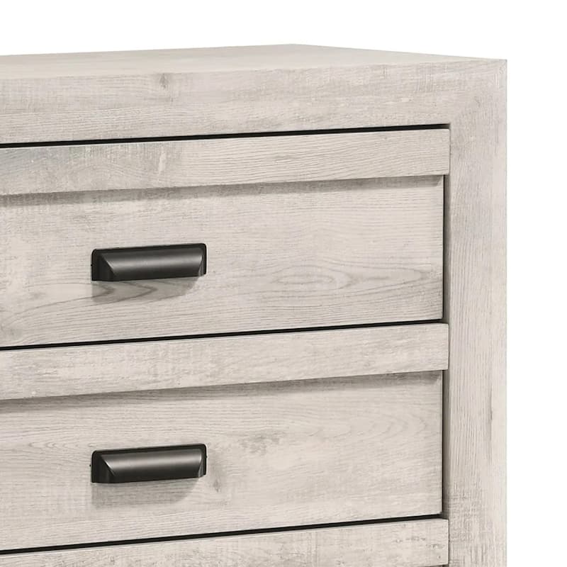 Velz Tall Dresser Chest, 5 Drawers, Finger Pull Handles, Weathered Beige