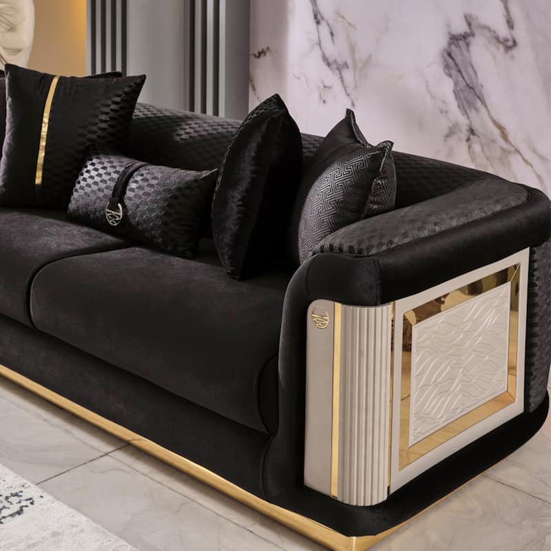 Evelance Modern Upholstered 93'' Velvet Pillow Back