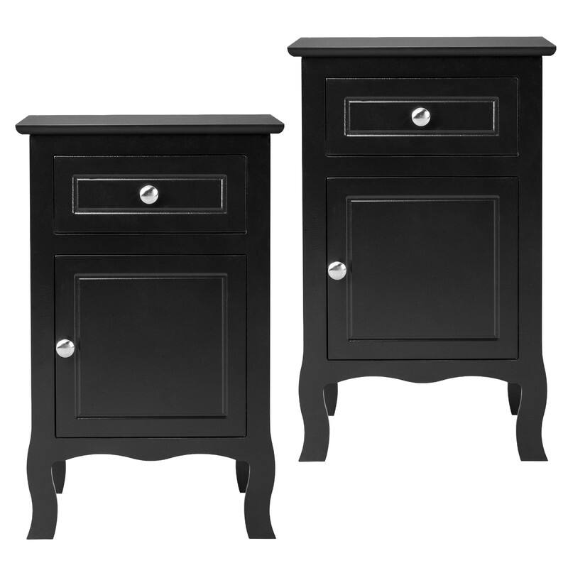 2pcs MDF Nightstand with One Drawer