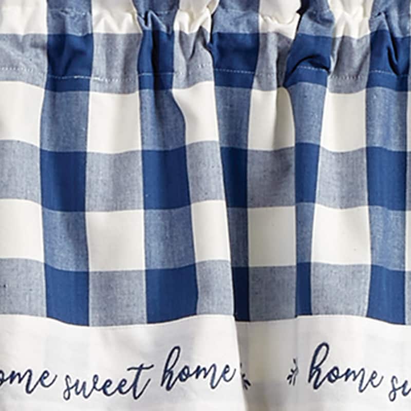 Park Designs Buffalo Check Home Lined China Blue Valance 60" x 14" - 60" X 14"