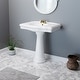 preview thumbnail 1 of 14, White Pedestal Sink Darbyshire Porcelain 34" Sink with 4" Centerset Faucet Holes and Overflow Renovators Supply