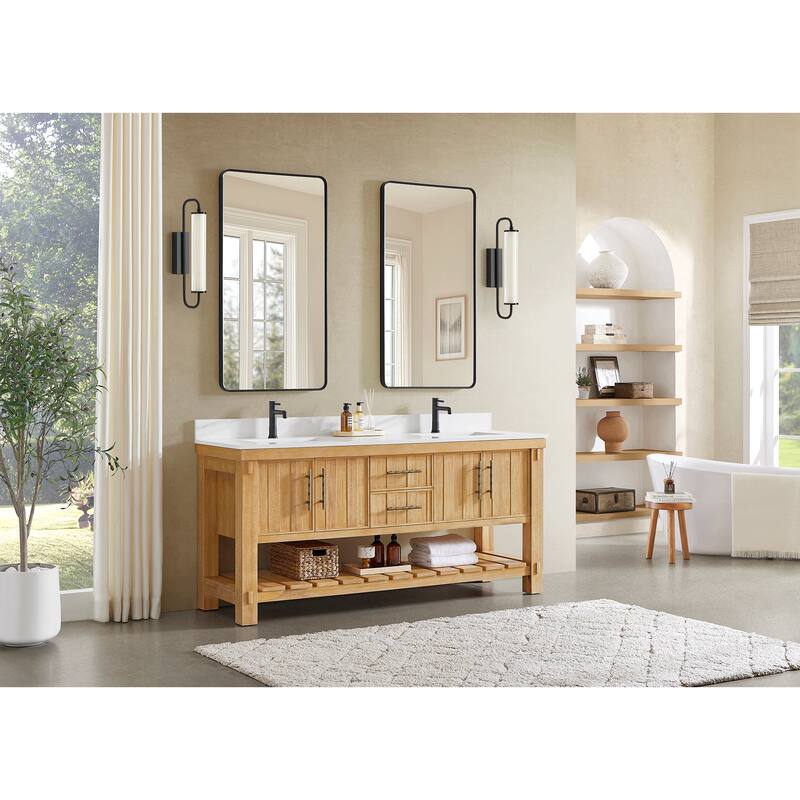 Paris Bath Vanity, Quartz Stone Top without Mirror