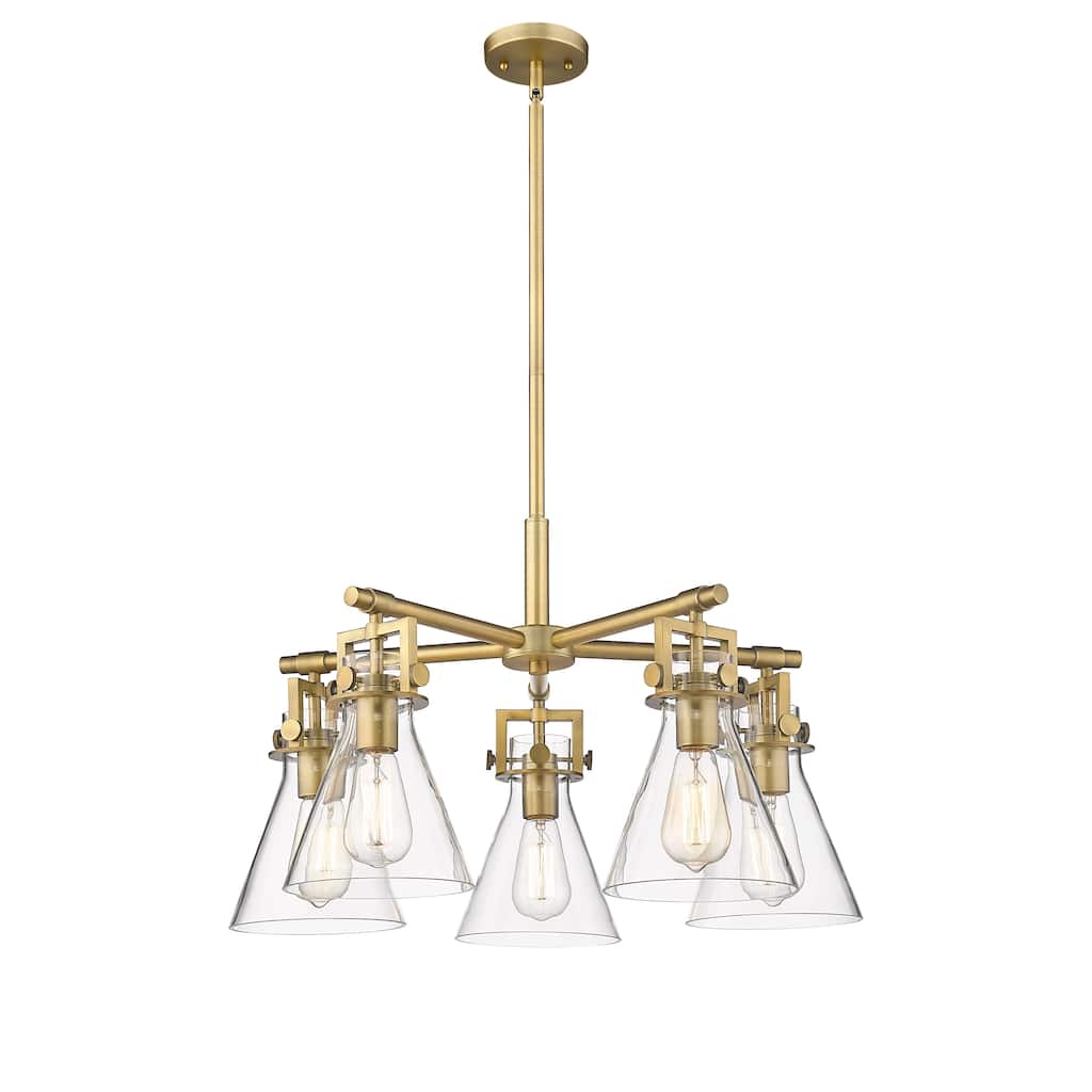 Innovations Lighting Newton Cone - 5 Light 7" Stem Hung Chandelier