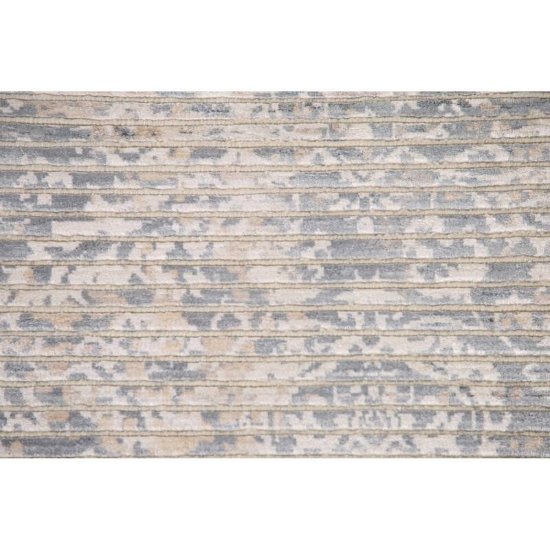 Abstract Oriental Accent Rug Handmade Wool Carpet - 3'11"x 5'8"