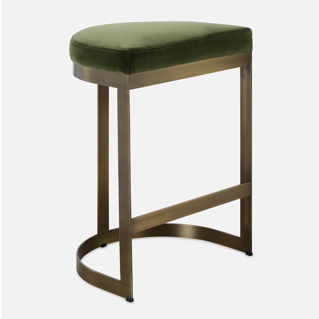Hand Forged Crescent Counter Stool - 26" - Brass Finish