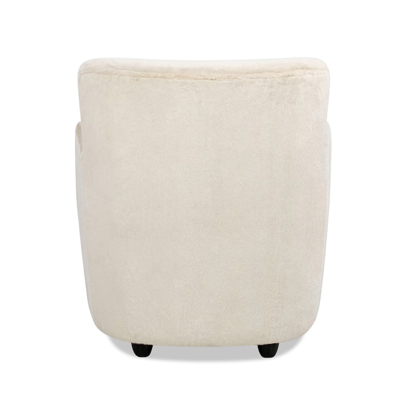 Wolffe 32" Transitional Faux Fur Upholstered Curved Arm Accent Chair