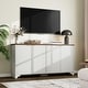 preview thumbnail 17 of 22, 61" Large Buffet Sideboard Cabinet with 4 Fluted Doors and Storage - 61x15.7x31.5in White
