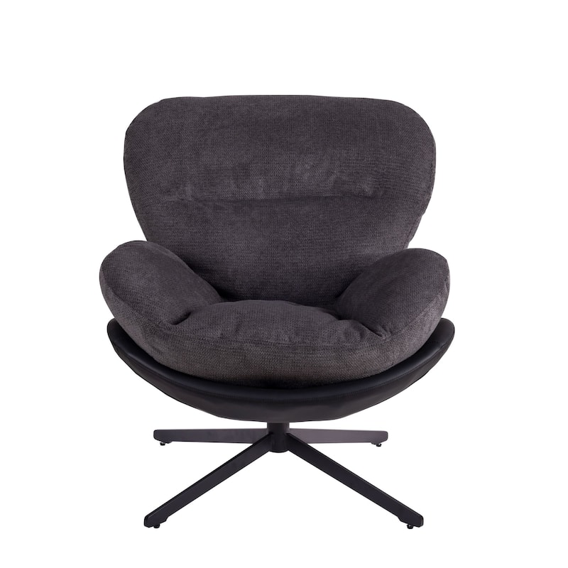 32.25" Chenille Swivel Lounge Chair