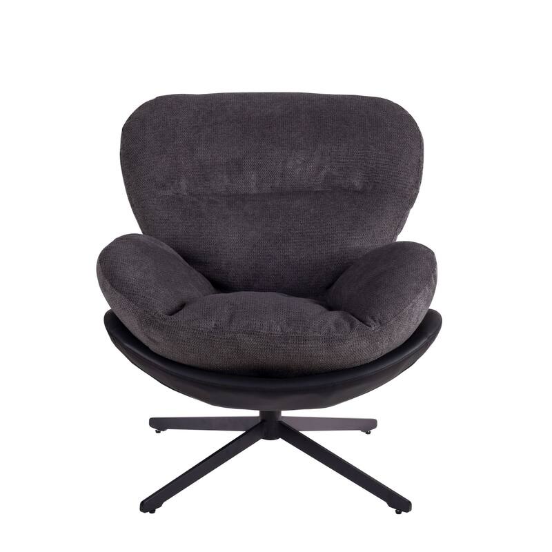 Modern Chenille 360° Swivel Office Chair with Metal Base Frame