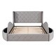 preview thumbnail 14 of 19, Queen Upholstered Platform Bed with 1 Drawer,2 Side Storage Stool