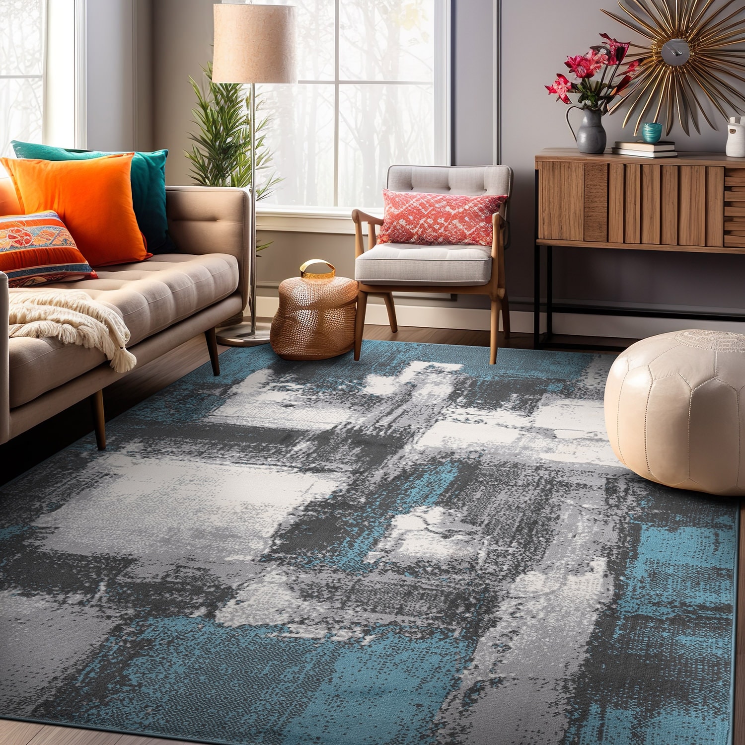 World Rug Gallery Contemporary Abstract Area Rug