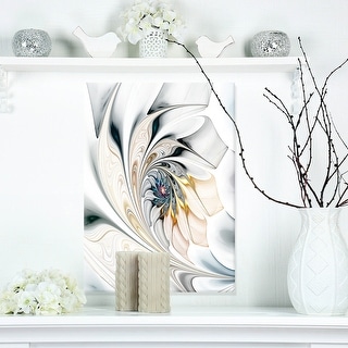 White Stained Glass Floral Art Wall Art Canvas