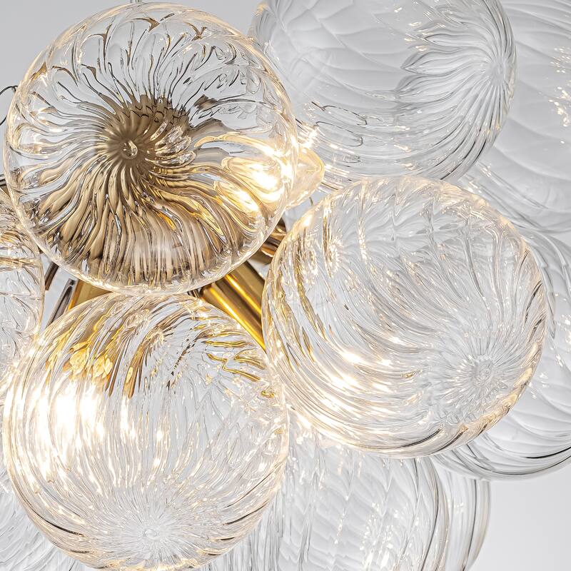 Starsky 6- Light 12in. Modern Glam Glass Bubble Chandelier with 19 Glass Bubbles