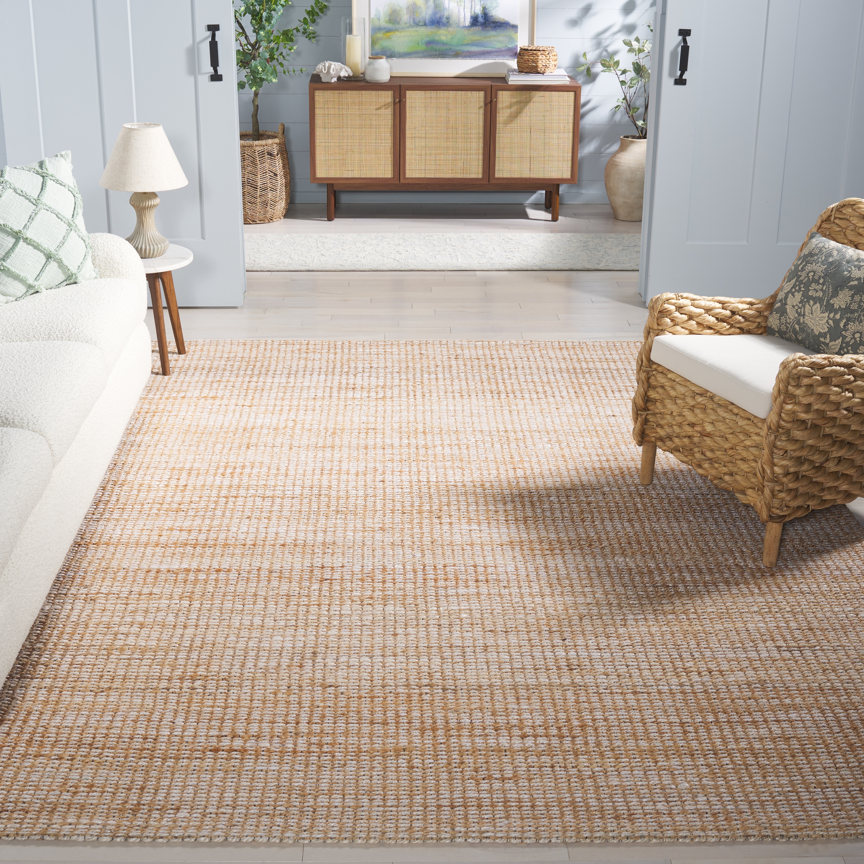 SAFAVIEH Flatweave Natural Fiber Bessi Farmhouse Hemp Rug - On