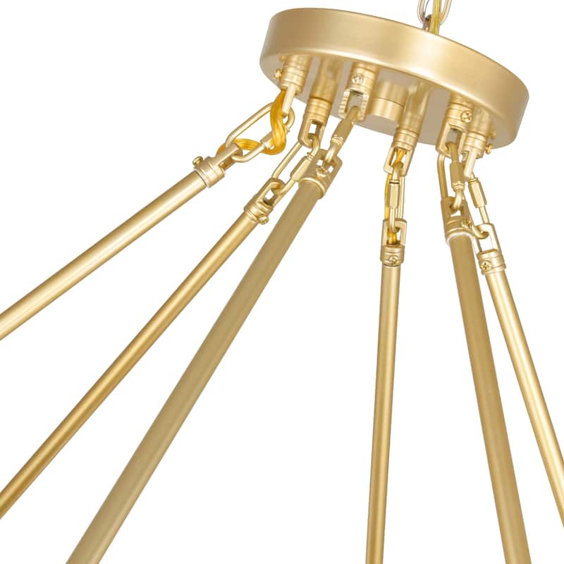 Arya 70 Light Satin Gold Chandelier - Satin Gold