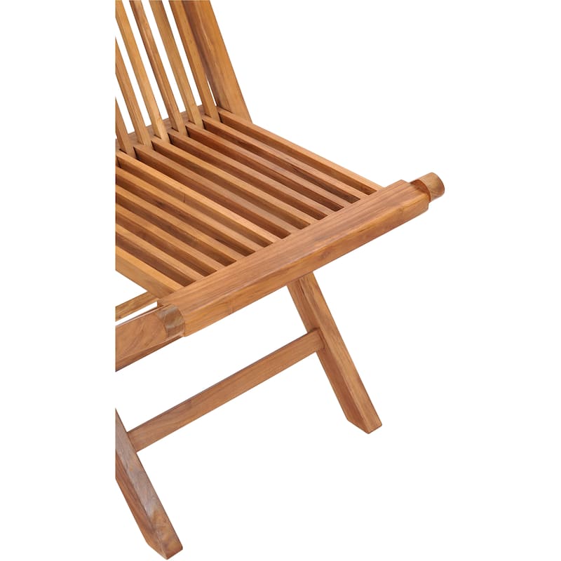 Chic Teak California Teak Wood Folding Outdoor Patio Side Chair (set of 2)