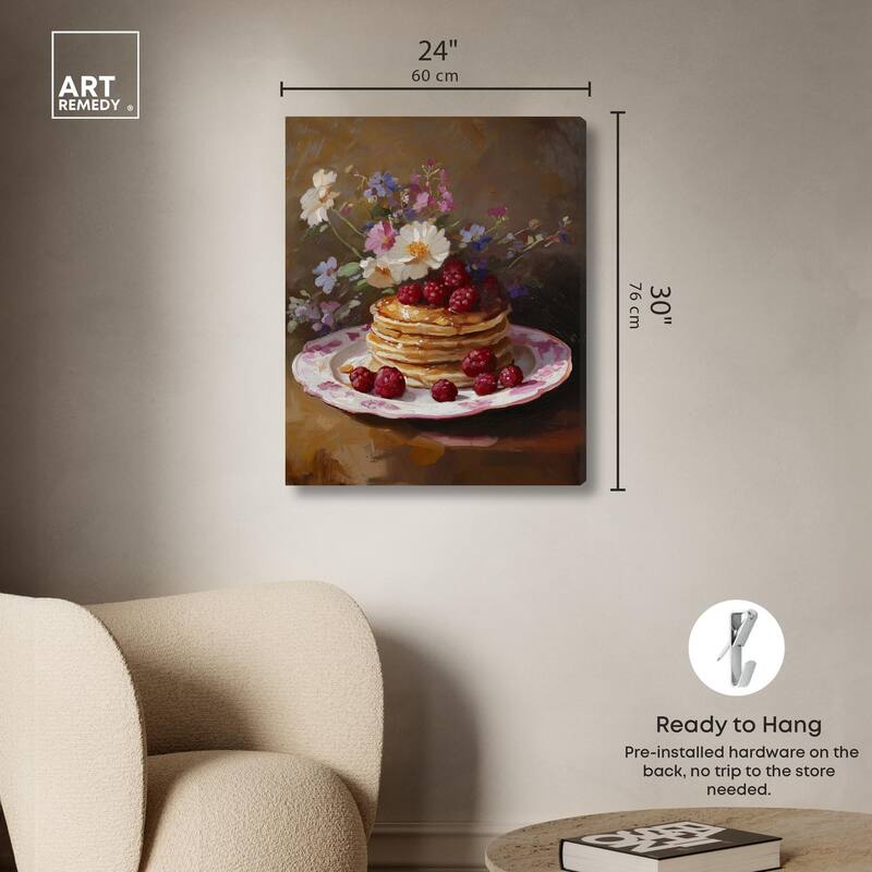 Raspberry Pancakes I Canvas by Art Remedy, Gallery Wrapped