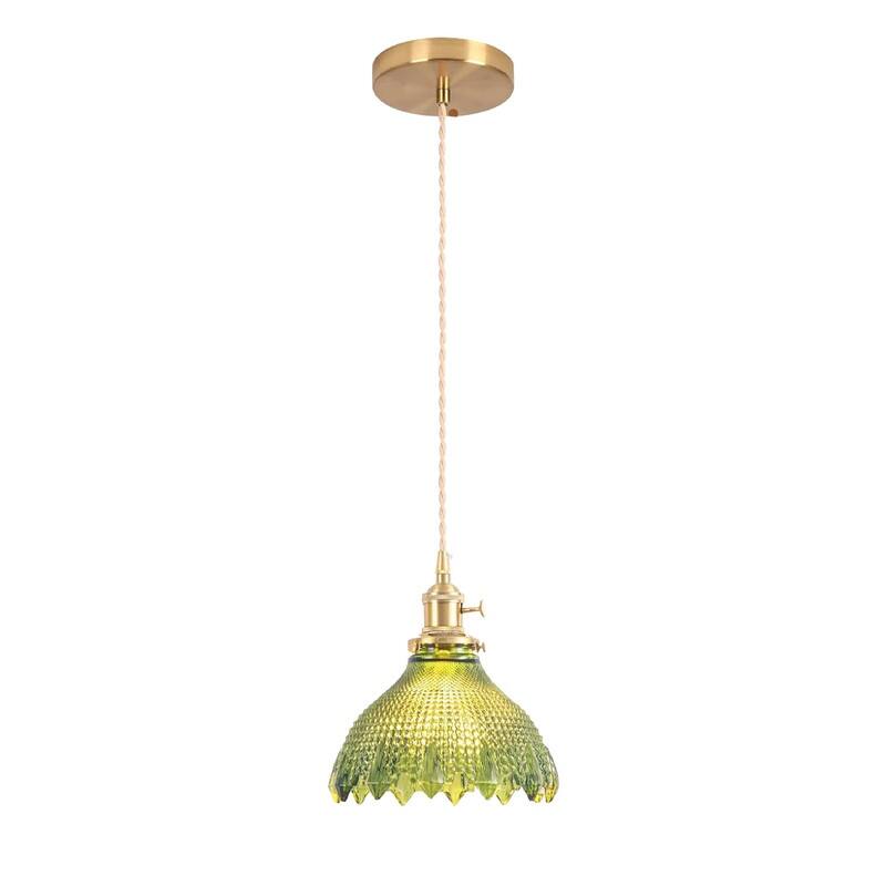 7.8 INCH vintage light fixtures Bell green pendant lights glass kitchen island lights