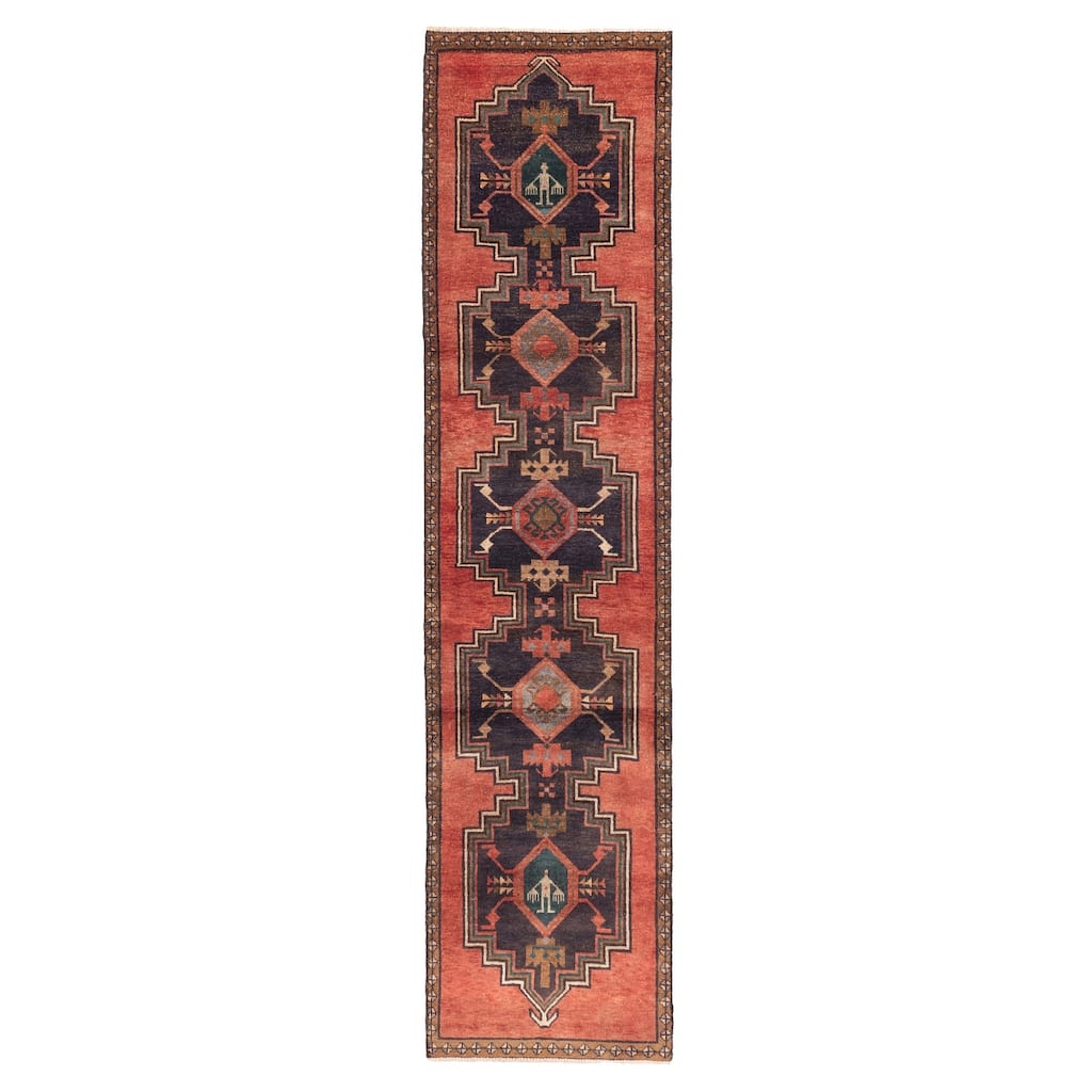ECARPETGALLERY Hand-knotted Konya Anatolian Red Wool Rug - 2'7 x 11'0