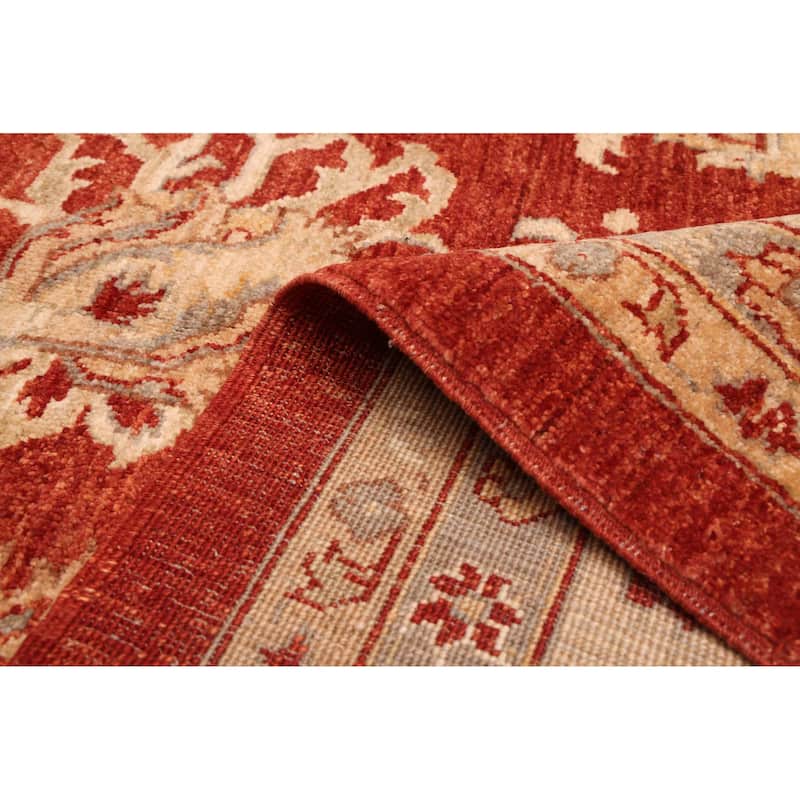 ECARPETGALLERY Hand-knotted Peshawar Oushak Red Wool Rug - 9'1 x 12'0
