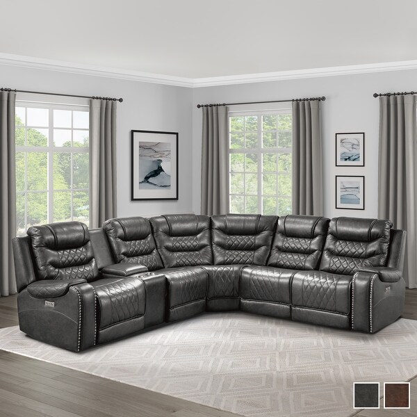 Shop Lenci Power Modular Reclining Sectional Sofa - Overstock - 32031751